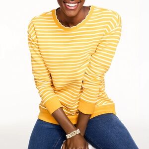 NWT Talbots Scallop Trim French Terry Sweatshirt (XS)